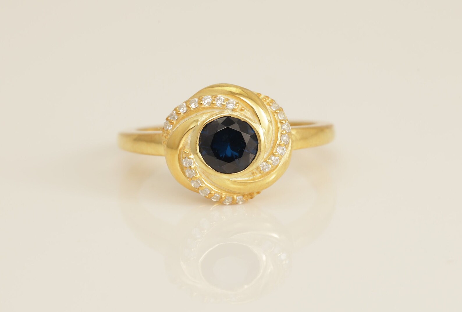 Blue Sapphire Engagement Ring, Channel Set Diamond Halo Blue Sapphire Ring, September Birthstone Ring, Anniversary Ring